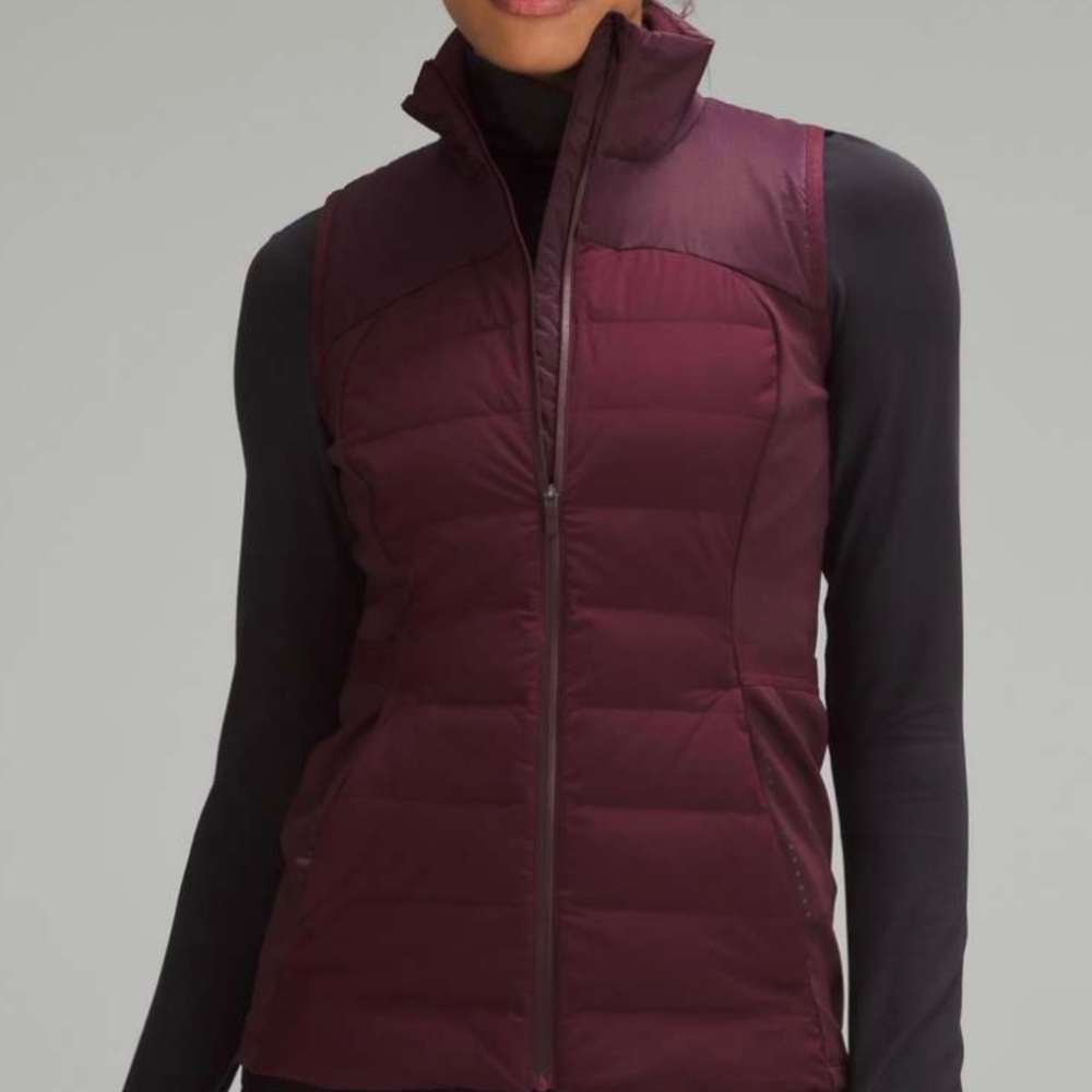 Lululemon Women’s Down For It All Vest, Red Merlot Maroon Size 8 NWT